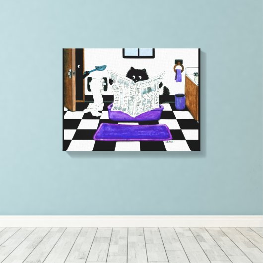 Vergeet niet om Cat Canvas Art van Bihrle te schep (Insitu (Houten vloer))