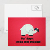 Vergeet niet om een goed ontbijt te eten! briefkaart (Voorkant / Achterkant)