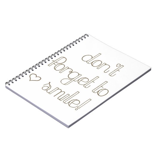 Vergeet niet om een notebook te glimlachen notitieboek (Linkerzijde)