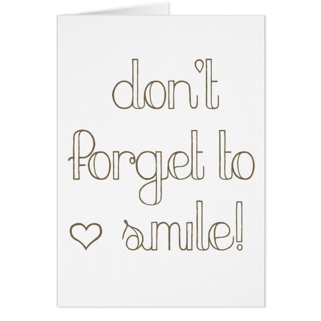 Vergeet niet om een Onderzetter kaart te glimlache (Voorkant)