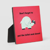 Vergeet niet om het toilet neer te zetten! fotoplaat (Voorkant)