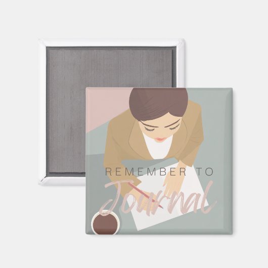 "Vergeet niet om Journal" Journaling Herinneringsm Magneet (Voorkant / Achterkant)