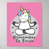 Vergeet niet om Kawaii happy unicorn te glimlachen Poster (Voorkant)