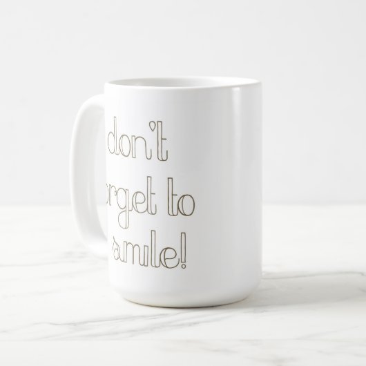 Vergeet niet om Mok te glimlachen (Voorkant links)