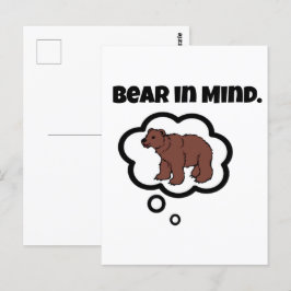 Vergeet niet om te Beren in Mind Funny Pun Cartoon Briefkaart