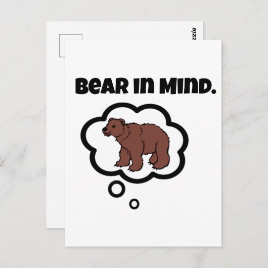 Vergeet niet om te Beren in Mind Funny Pun Cartoon Briefkaart (Voorkant / Achterkant)
