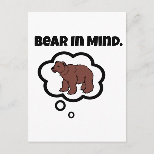 Vergeet niet om te Beren in Mind Funny Pun Cartoon Briefkaart (Voorkant)
