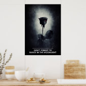 Vergeet niet om te dansen in het Moonlight Black R Poster (Keuken)