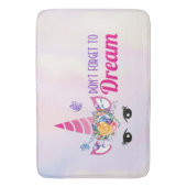 Vergeet niet om te dromen dat de roze unicorn van badmat (Voorkant Verticaal)