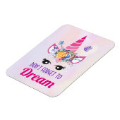 Vergeet niet om te dromen dat de roze unicorn van  magneet (Linkerzijde)