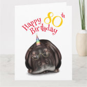 Vergeet niet om te feesten, Sleepy Hippo Verjaarda Kaart (Voorkant)