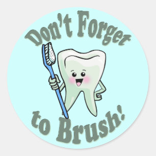 Vergeet niet om te penselen ronde sticker