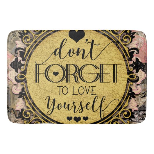 Vergeet niet om van jezelf te houden, zwarte zwijn badmat (Voorkant)