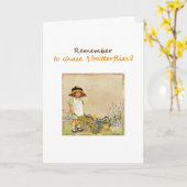 Vergeet niet om vlinders Motivatie slogan te achte Kaart (Gele Bloem)