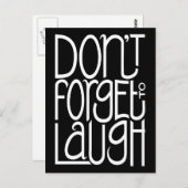 Vergeet niet om wit Briefkaart te lachen (Voorkant / Achterkant)