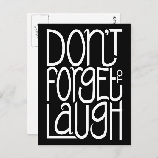 Vergeet niet om wit Briefkaart te lachen (Voorkant / Achterkant)