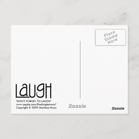 Vergeet niet om wit Briefkaart te lachen (Achterkant)