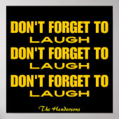 Vergeet niet om zwart en geel te lachen poster (Voorkant)