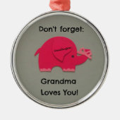 Vergeet niet: oma houdt van je! kleindochter metalen ornament (Voorkant)