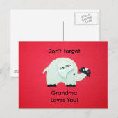 Vergeet niet: oma houdt van je! kleinzoon briefkaart (Voorkant / Achterkant)