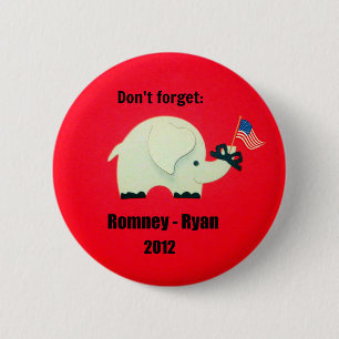 Vergeet niet: Romney - Ryan 2012 Ronde Button 5,7 Cm