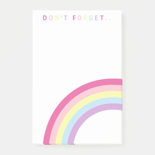 Vergeet niet.. Schattigee Rainbow Post-it Notes (Voorkant)