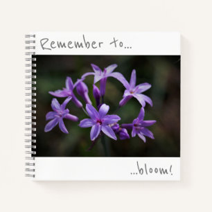 Vergeet niet te bloeien Paarse Blauwe Bloemen Noti Notitieboek