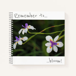 Vergeet niet te bloeien Wild Iris Bloemen Notitieb Notitieboek