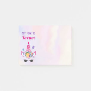 Vergeet niet te dromen Roze Eenhoorn Post-it® Notes