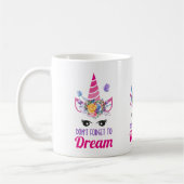 Vergeet niet te dromen roze Unicorn Koffiemok (Links)