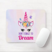 Vergeet niet te dromen roze Unicorn Muismat (Met muis)