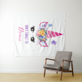 Vergeet niet te dromen roze Unicorn Wandkleed (In Situ (horizontaal))