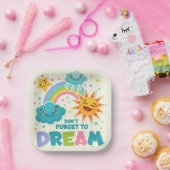 Vergeet niet te dromen van Inspirerend zonnewolken Papieren Bordje (Feest)