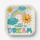 Vergeet niet te dromen van Inspirerend zonnewolken Papieren Bordje (Voorkant)