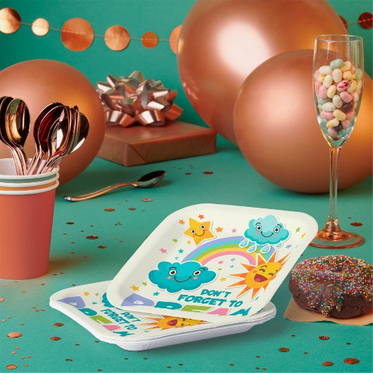 Vergeet niet te dromen van Inspirerend zonnewolken Papieren Bordje