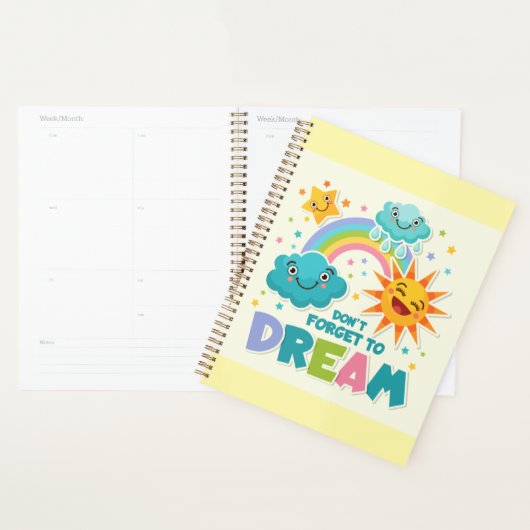 Vergeet niet te dromen van Inspirerend zonnewolken Planner (Display)