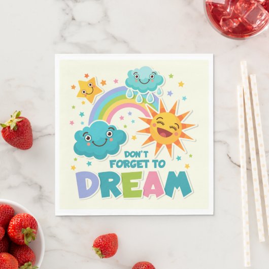 Vergeet niet te dromen van Inspirerend zonnewolken Servet (Insitu)