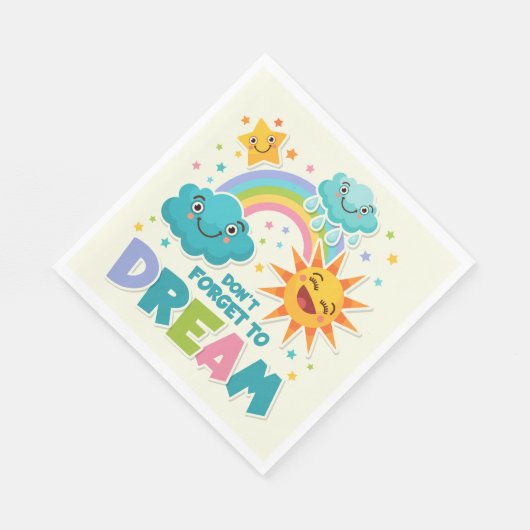 Vergeet niet te dromen van Inspirerend zonnewolken Servet (Hoek)