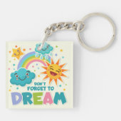 Vergeet niet te dromen van Inspirerend zonnewolken Sleutelhanger (Achterkant)