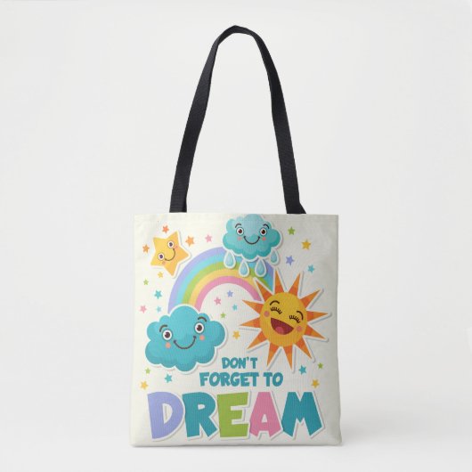 Vergeet niet te dromen van Inspirerend zonnewolken Tote Bag (Voorkant)