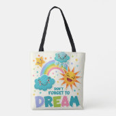 Vergeet niet te dromen van Inspirerend zonnewolken Tote Bag (Achterkant)