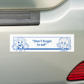 "Vergeet niet te eten" Fun Illustrated Bumpersticker (Op auto)