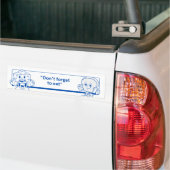 "Vergeet niet te eten" Fun Illustrated Bumpersticker (Op Truck)