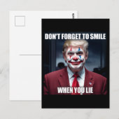 Vergeet niet te glimlachen als je van clown Trump  Briefkaart (Voorkant / Achterkant)