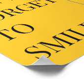 Vergeet niet te glimlachen | Yellow Cute Smile Bal Poster (Hoek)