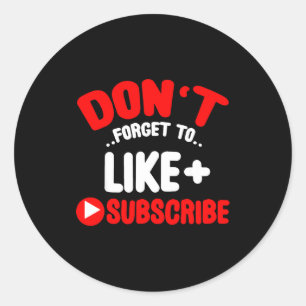 Vergeet niet te liken en te abonneren op sociale m ronde sticker