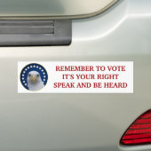 Vergeet niet te stemmen, het is je recht bumpersticker (Op auto)