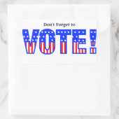 Vergeet niet te stemmen! rechthoekige sticker (Tas)