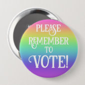 Vergeet niet te stemmen! RegenboogButton Ronde Button 4,0 Cm (Voorkant /achterkant)