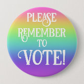Vergeet niet te stemmen! RegenboogButton Ronde Button 4,0 Cm (Voorkant)